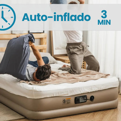 Colchón Inflable Premium con Bomba Eléctrica Incorporada - Inflado automatico