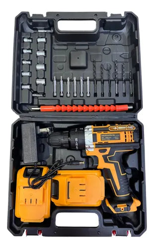 Kit Taladro Inalambrico 3 en 1 + 2 baterias + 24 accesorios