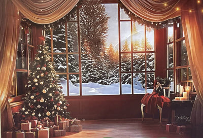 Telón Navideño: Convierte tu Sala en un Estudio de Fotos Navideñas