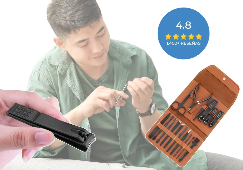 SET DE CORTAUÑAS PROFESIONAL DE 16 PIEZAS PARA MANICURA Y PEDICURA