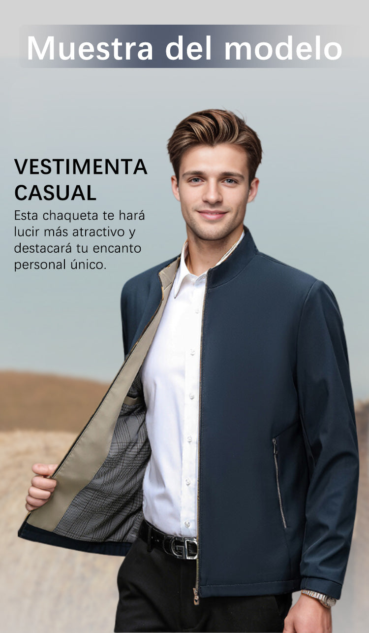 ✨Nueva llegada✨Chaqueta casual con cuello alto y cremallera para hombre