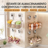 Pack de 2 Estantes de almacenamiento con ventosa y orificio de drenaje