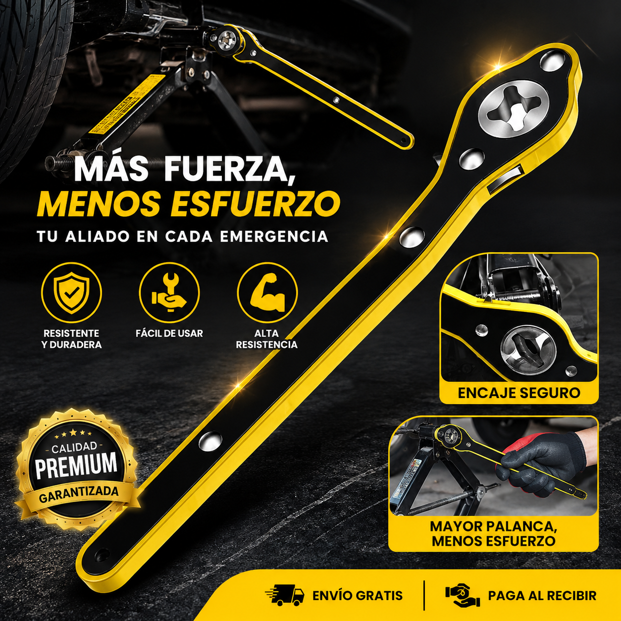 EasyCrank™ Llave Rápida para Gatos Elevador