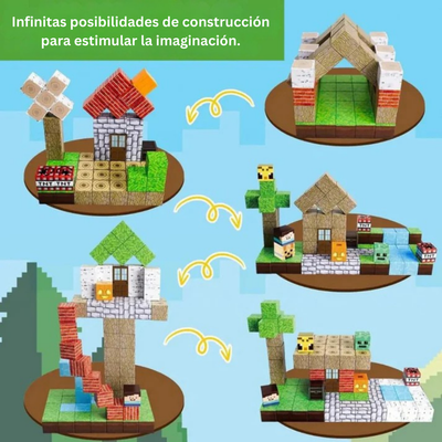 PixelCraft Blocks™ – Construye tu propio mundo – 100 Piezas