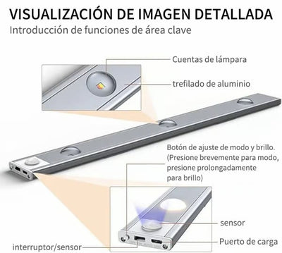 LuminaMax® - Barra de luz LED inteligente con sensor de Movimiento