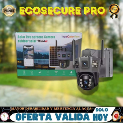 ECOSEGURE PRO® - Cámara de Seguridad Inalámbrica Solar 360° para Exteriores