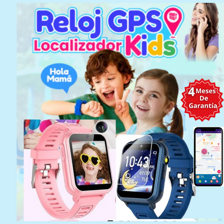 SafeKid® - Reloj Inteligente para Niños + GPS