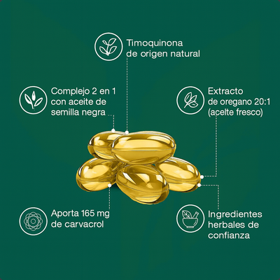 Aceite de Orégano + Semilla Negra Natural™ — Un complemento natural para apoyar tu bienestar diario