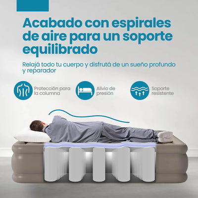 Colchón Inflable Premium con Bomba Eléctrica Incorporada - Inflado automatico