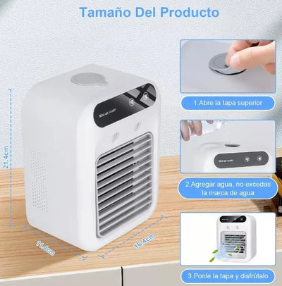 AIR COOLER PRO® - Aire Acondicionado Portátil 3 en 1 – Aire fresco donde vayas, sin cables