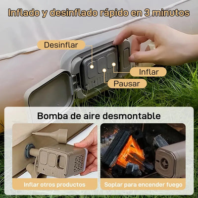 Colchón Inflable Premium con Bomba Eléctrica Incorporada - Inflado automatico
