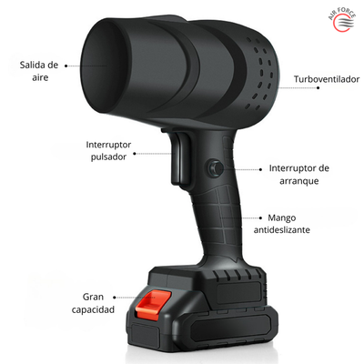 Air Force® - Soplador Turbo Inalámbrico Limpieza Rápida (2 Baterías y Maletín Gratis🎁)