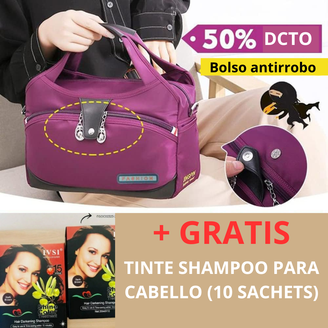 FASHION™ - Bolso Premium Antirrobo Impermeable - + GRATIS shampoo tinte natural para cabello