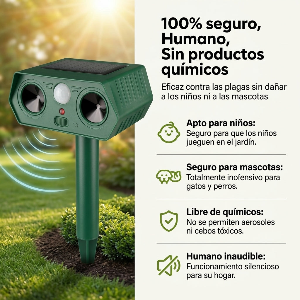 🌸 Repelente Auyentador solar Ultrasonico