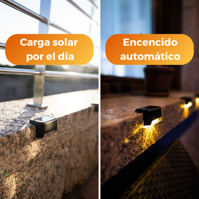 Pack de 4 luces LED con carga solar para Exteriores