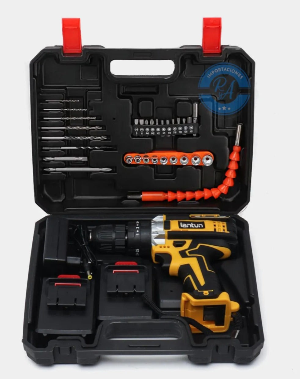 Kit Taladro Inalambrico 3 en 1  + 2 baterias + 24 accesorios