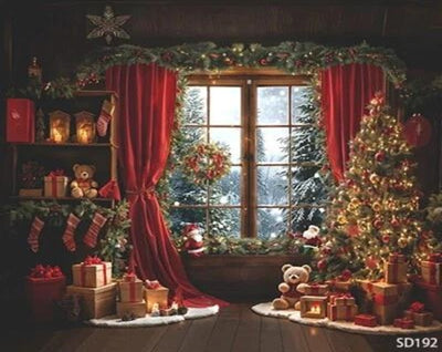 Telón Navideño: Convierte tu Sala en un Estudio de Fotos Navideñas