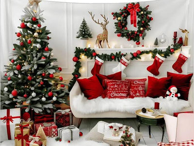 Telón Navideño: Convierte tu Sala en un Estudio de Fotos Navideñas