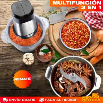 Molino Picador Eléctrico Acero Inoxidable 2 Litros – Pica y Muele en Segundos Sin Esfuerzo