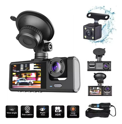 Camara de seguridad para auto 3 EN 1 FULL HD Grabación De Gran Angular