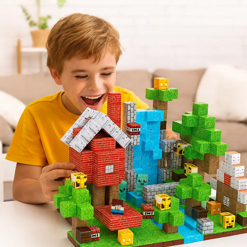 PixelCraft Blocks™ – Construye tu propio mundo – 100 Piezas