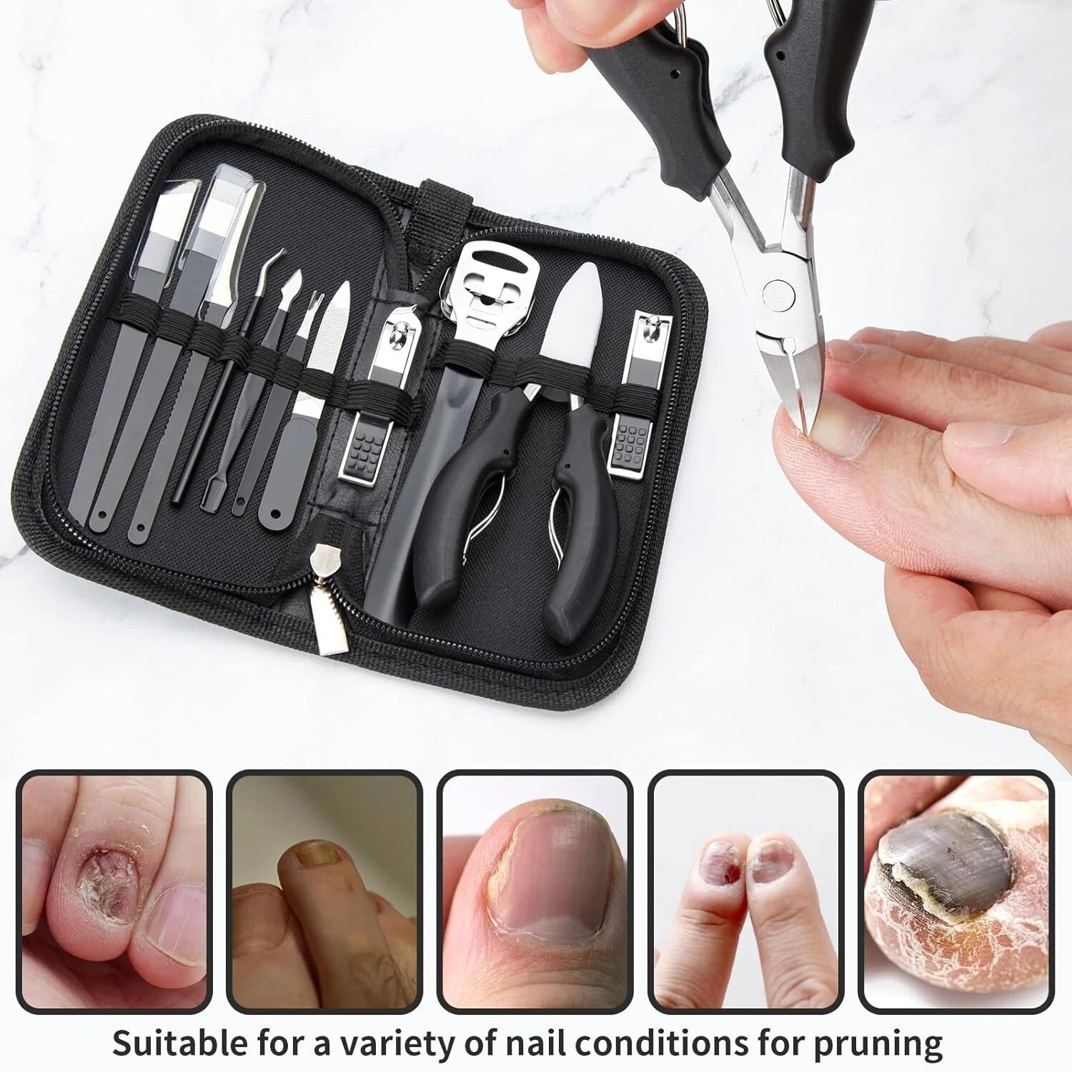 Kit Herramientas Uñas Encarnadas Set Corta Uñas 11pz