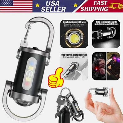 Pack de 2 MiniLinternas portátiles recargables y brillantes para llavero