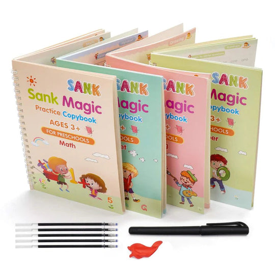 Magic Copybook™ - Set de 4 Libros Magicos de Escritura Reutilizable